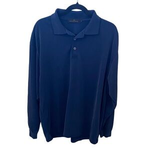 Bugatchi Deep Blue Long Sleeve Polo. Size L.